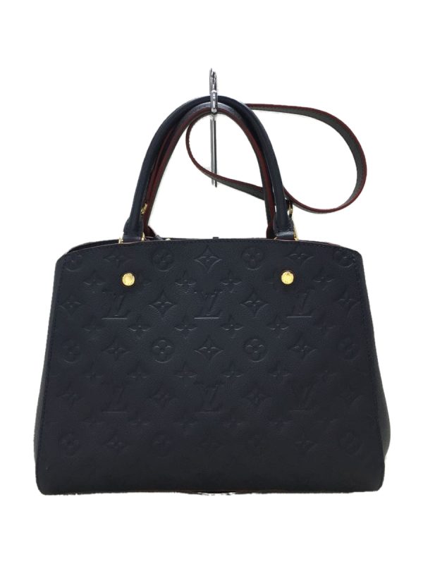 2319431122013 01 Louis Vuitton Montaigne MM Monogram Emplant Navy Cowhide Handbag