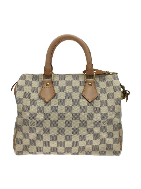 2320631417670 01 Louis Vuitton Speedy 25 Damier Azur White PVC Handbag