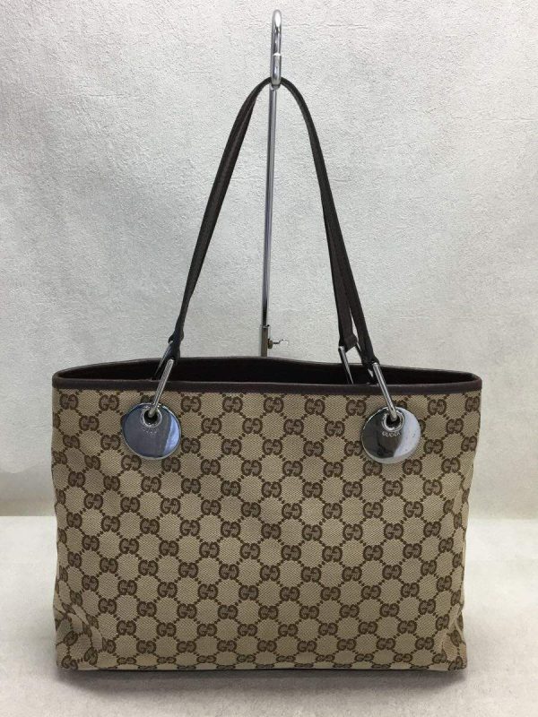 2329993229266 04 Gucci Tote Bag GG Canvas Eclipse Brown