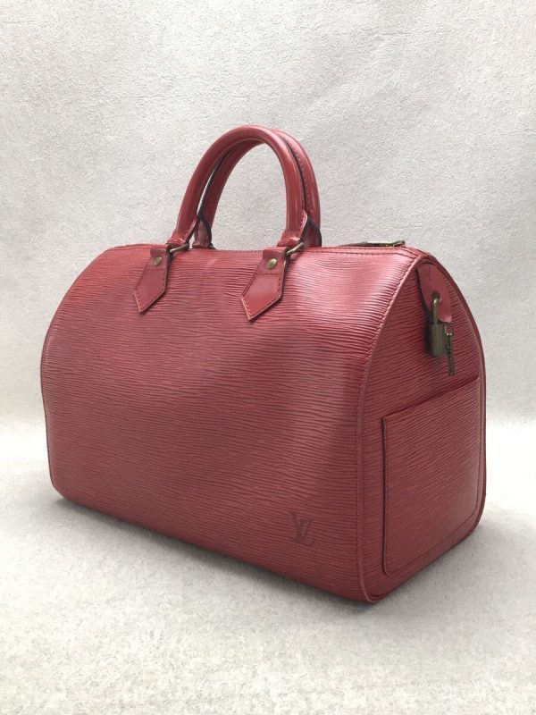 2336011669874 02 Louis Vuitton Speedy 25 Epi Red Leather Handbag