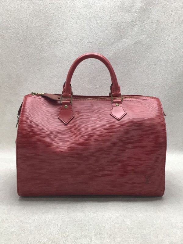 2336011669874 03 Louis Vuitton Speedy 25 Epi Red Leather Handbag