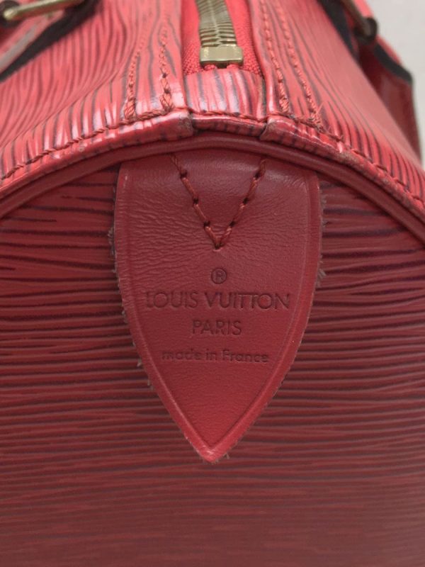 2336011669874 05 Louis Vuitton Speedy 25 Epi Red Leather Handbag