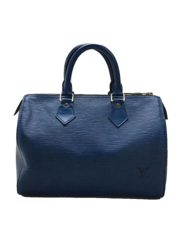 2337620868610 01 Louis Vuitton Speedy 25 Epi Blue Leather Handbag