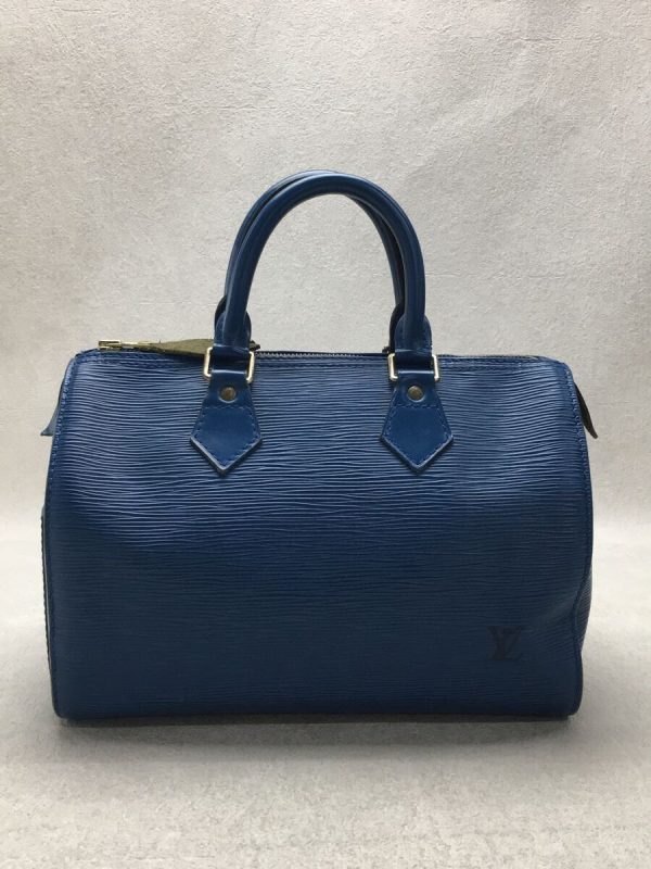 2337620868610 03 Louis Vuitton Speedy 25 Epi Blue Leather Handbag