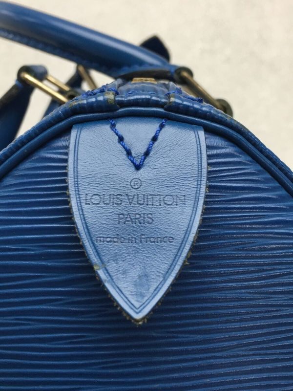 2337620868610 05 Louis Vuitton Speedy 25 Epi Blue Leather Handbag