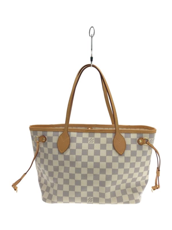 2342501038747 01 Louis Vuitton Neverfull PM Damier Azur White Shoulder Bag