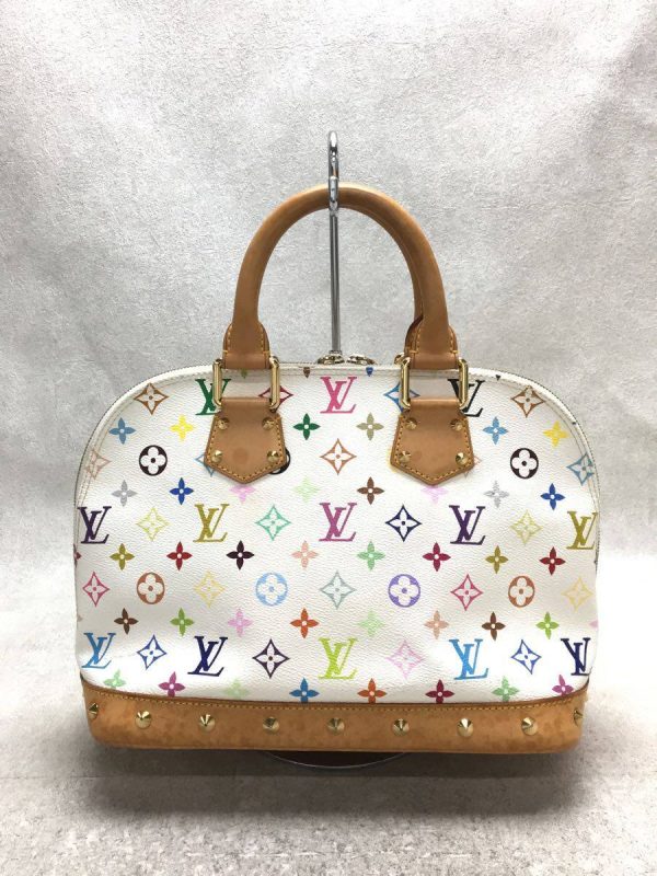 3 Louis Vuitton Alma Monogram Hand Bag Leather Multicolor