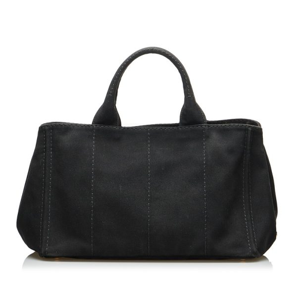 3 Prada Canapa L Handbag Black Canvas