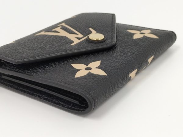 3 Louis Vuitton Portefeuille Victorine Trifold Wallet Monogram Empreinte Leather Noir Black