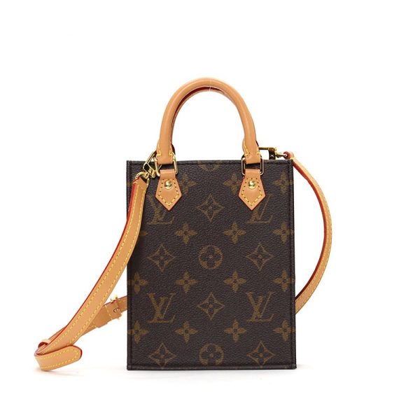 3 Louis Vuitton Petite Sac Plat Monogram Canvas Shoulder Bag