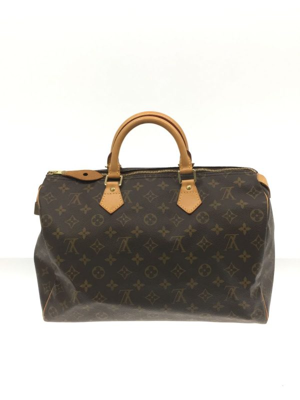 3 Louis Vuitton Speedy 35 Monogram Hand Bag PVC Brown