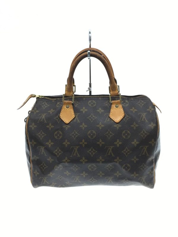 3 Louis Vuitton Speedy 30 Hand Bag Monogram PVC Brown