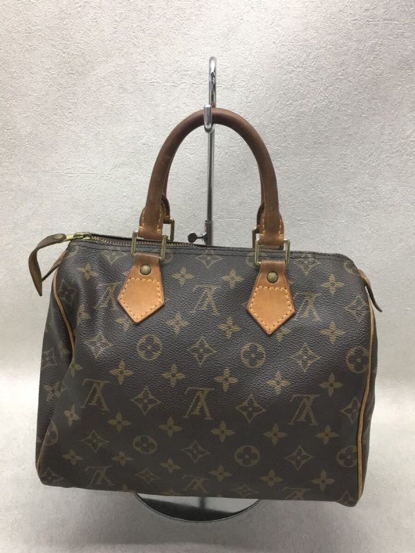 3 Louis Vuitton Speedy 25 Hand Bag Monogram PVC Brown