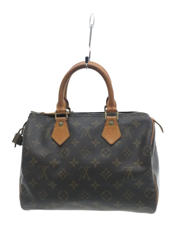 3 Louis Vuitton Speedy 25 Hand Bag Monogram PVC Brown