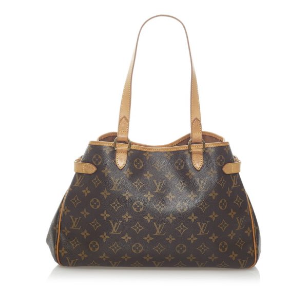 3 Louis Vuitton Monogram Batignolles Horizontal Tote Shoulder Bag Brown