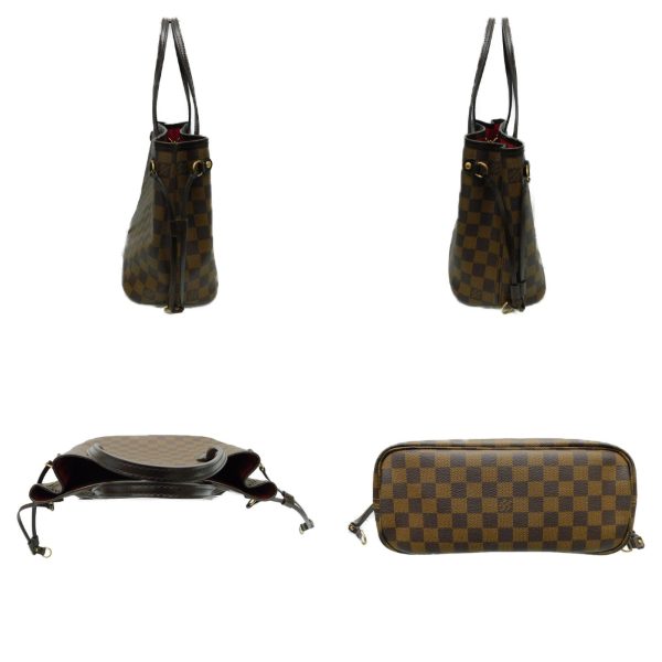 3 Louis Vuitton Neverfull PM Damier Ebene Tote Bag Handbag Brown