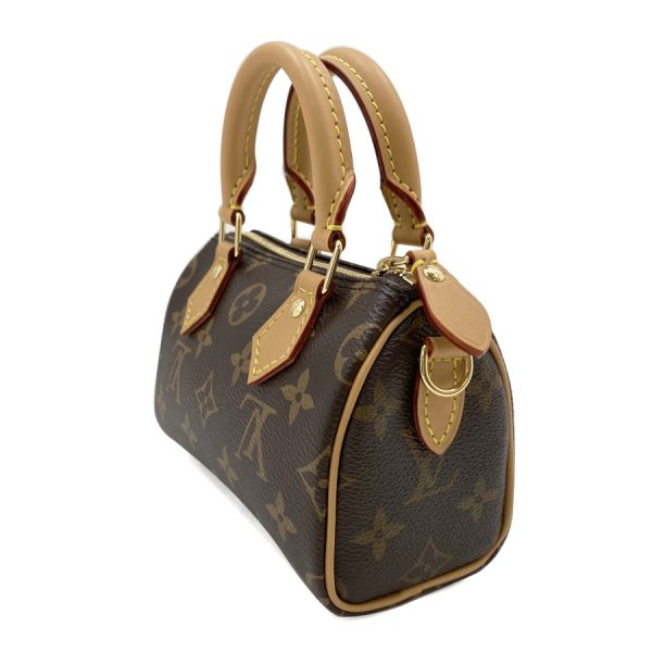 3 Louis Vuitton Shoulder Bag Nano Speedy Monogram Brown