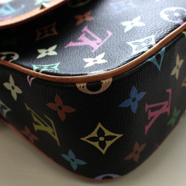 3 Louis Vuitton Sologne Studs Monogram Body Bag Multicolor