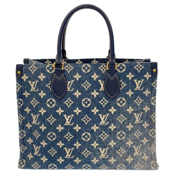 3 Louis Vuitton OnTheGo MM Monogram Jacquard Denim Tote Bag