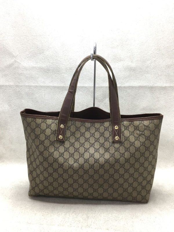 3 Gucci Tote Bag PVC Brown Overall Pattern