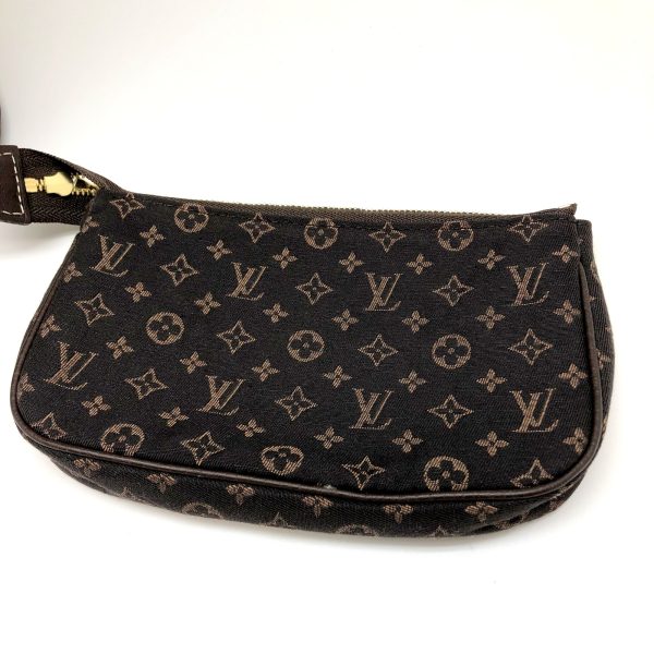 3 Louis Vuitton Bucket PM Tote Bag Monogram Mini Line Dark Brown