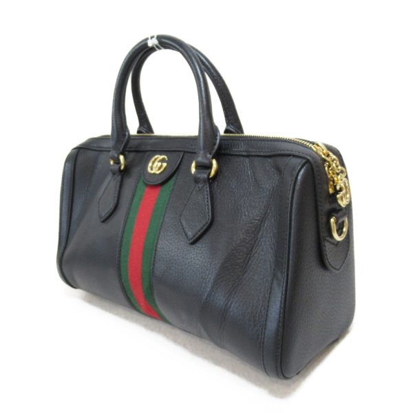 3 Gucci 2way Boston Bag Calf Bag Black