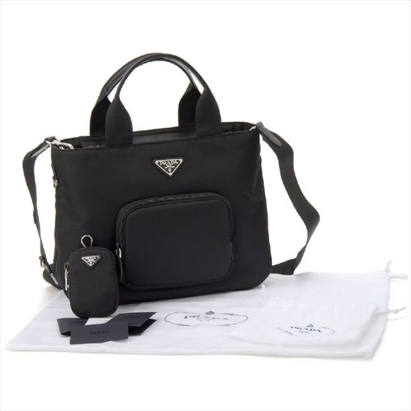 3141101202 3 Prada Nero Nylon Black Shoulder Bag