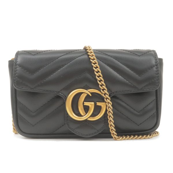 36675 15 1 Gucci GG Marmont Leather Super Mini Bag Crossbody Black