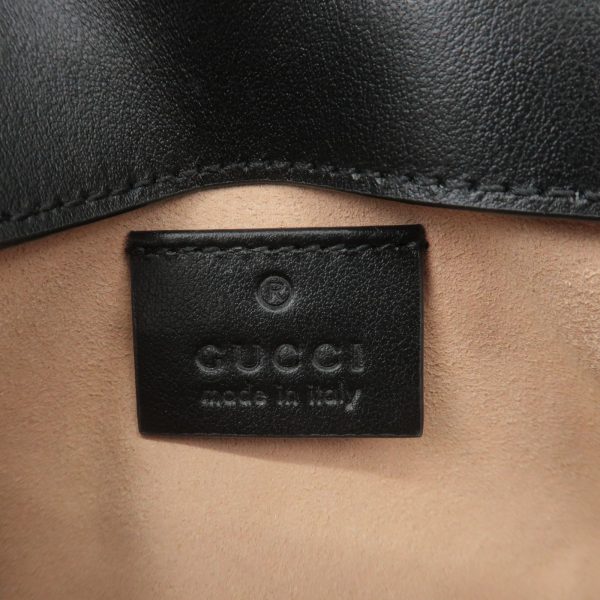 36675 15 10 Gucci GG Marmont Leather Super Mini Bag Crossbody Black