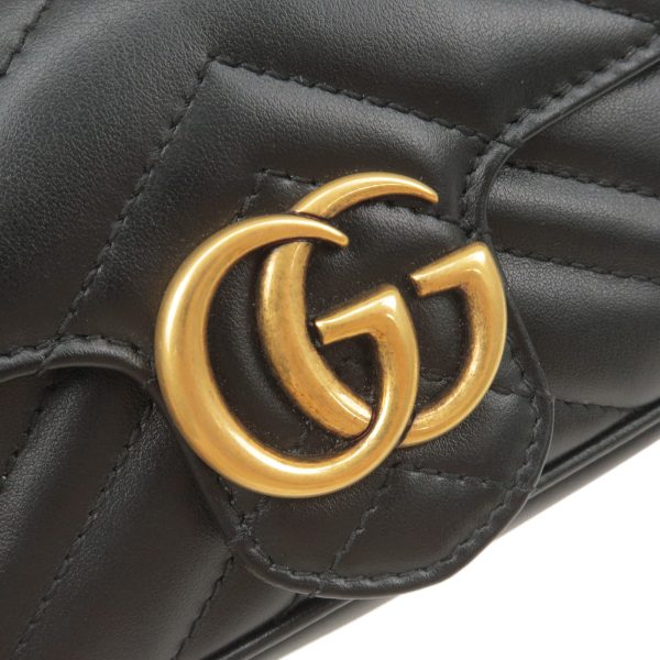 36675 15 7 Gucci GG Marmont Leather Super Mini Bag Crossbody Black