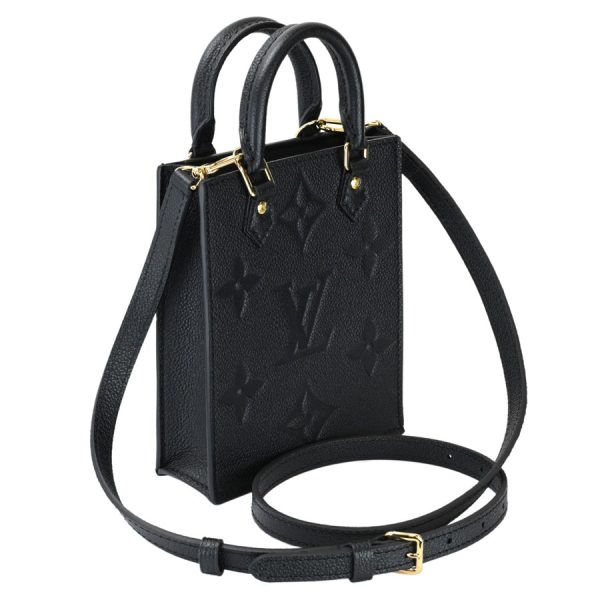 4 Louis Vuitton Petite Sac Plat Monogram Implant Noir Black 2way Handbag