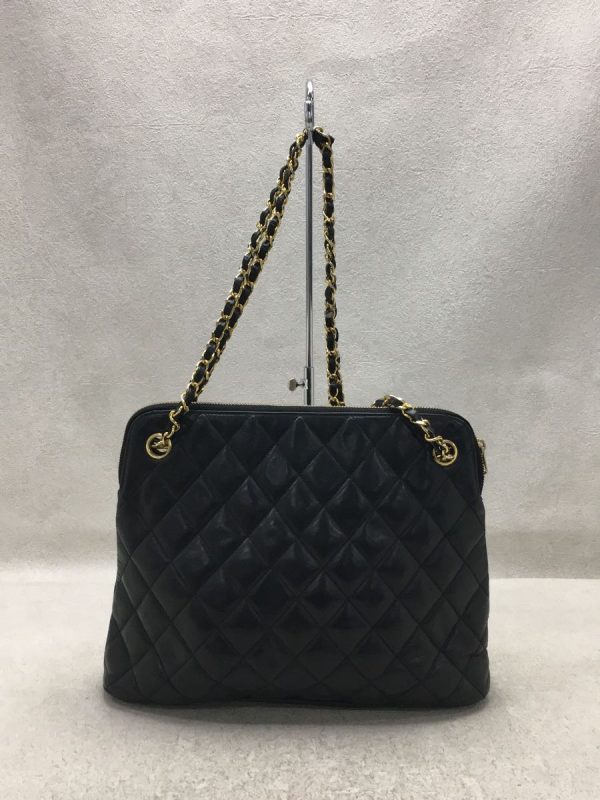 4 Chanel Shoulder Bag Chain Shoulder Leather Black