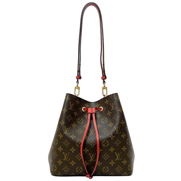 4 Louis Vuitton Shoulder Bag Neonoe Brown Red Coquelicot Monogram