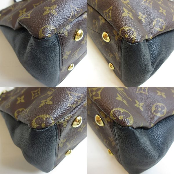 4 Louis Vuitton Pallas Black Handbag Shoulder 2 Way Bag Monogram