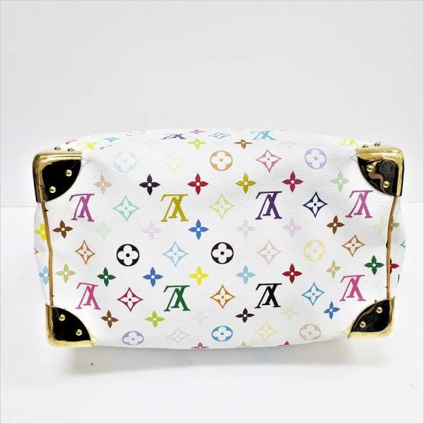 4 Louis Vuitton Speedy 30 Monogram Multicolor Handbag White