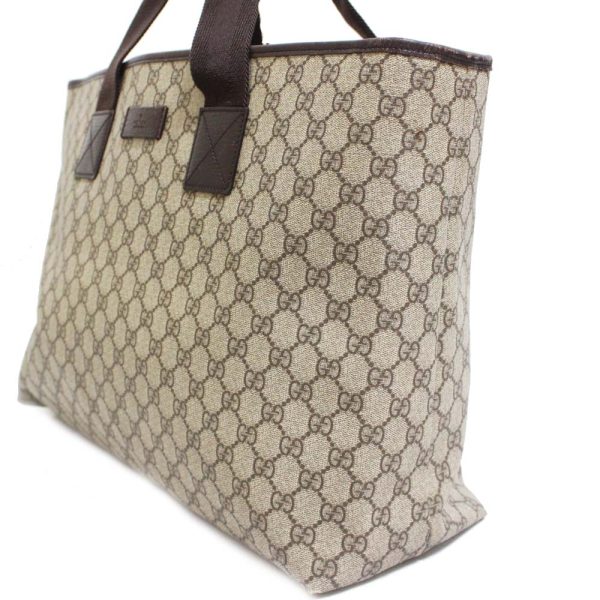 4 Gucci 2way GG Pattern Tote Bag Brown PVC Leather