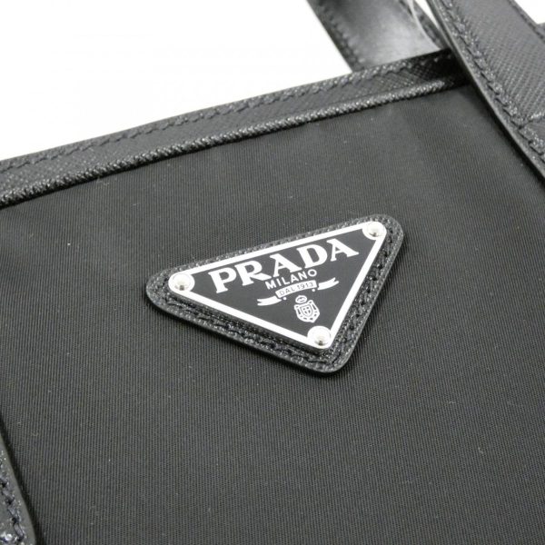 4 Prada Hand Bag Nero Silver Metal Fittings