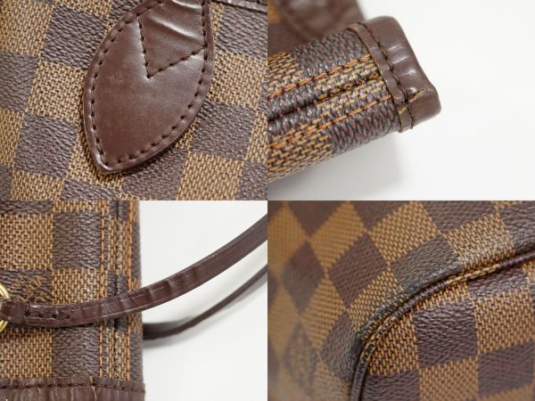 4 Louis Vuitton LV Neverfull PM Damier Ebene Tote Bag