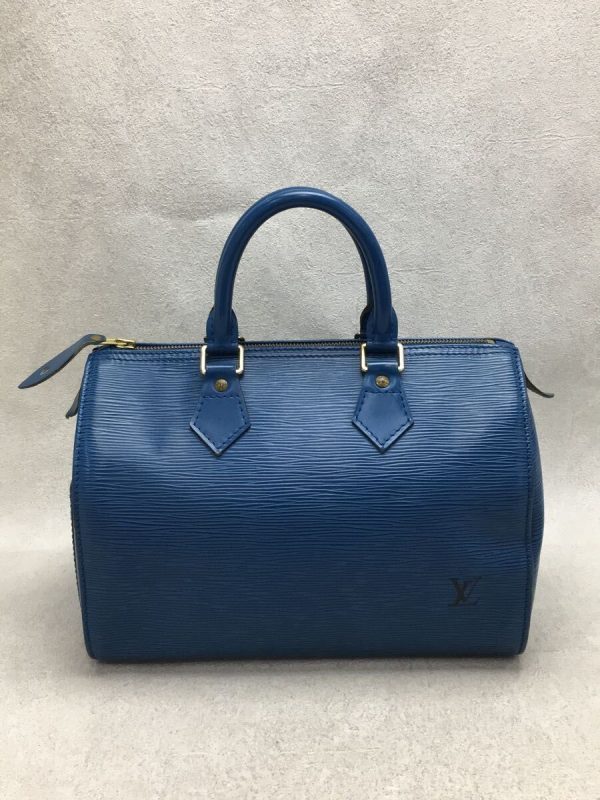 4 Louis Vuitton Speedy 25 Epi BLUL Eather