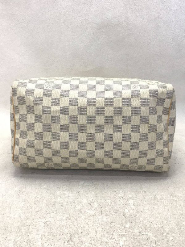 4 Louis Vuitton Speedy Bandouliere Hand Bag Damier Azur White