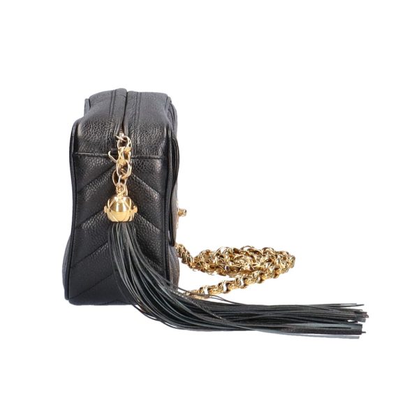 4 Chanel Tassel Chain Shoulder Bag Matte Caviar