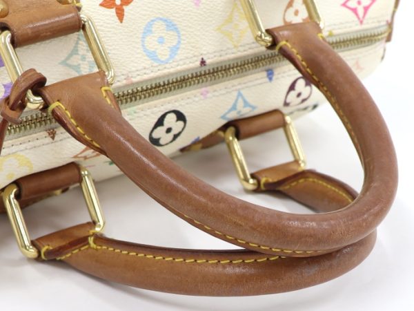 4 Louis Vuitton Speedy 30 Monogram Multicolor White