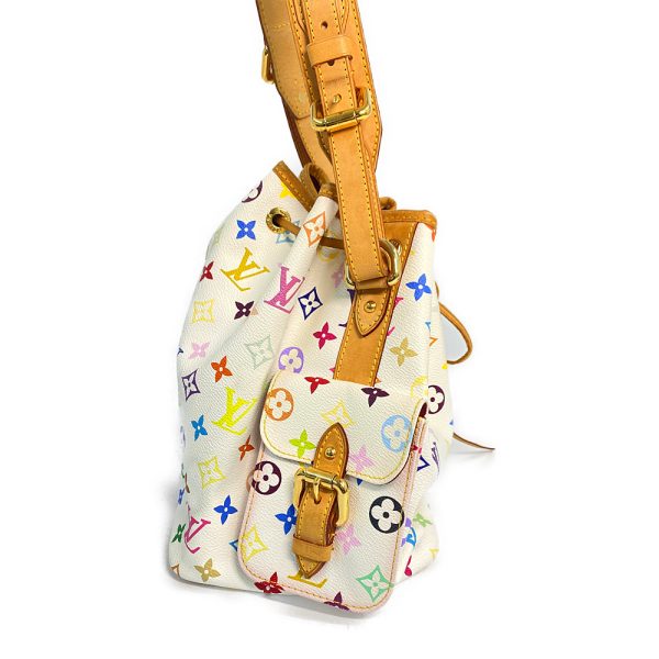 4 Louis Vuitton Bucket Noe Drawstring Multicolor Canvas Shoulder Bag White