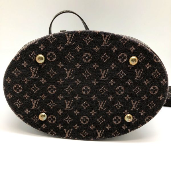 4 Louis Vuitton Bucket PM Tote Bag Monogram Mini Line Dark Brown