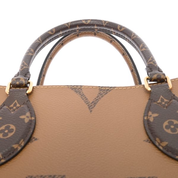 4 Louis Vuitton Monogram Reverse On The Go MM Monogram Canvas 2 Way Bag Brown