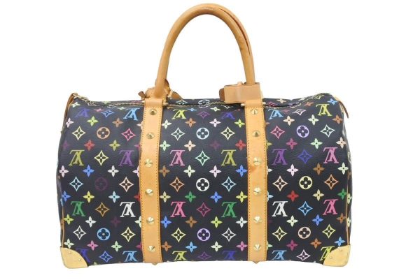 45956 2 Louis Vuitton Keepall Boston Bag Multicolor PVC Leather