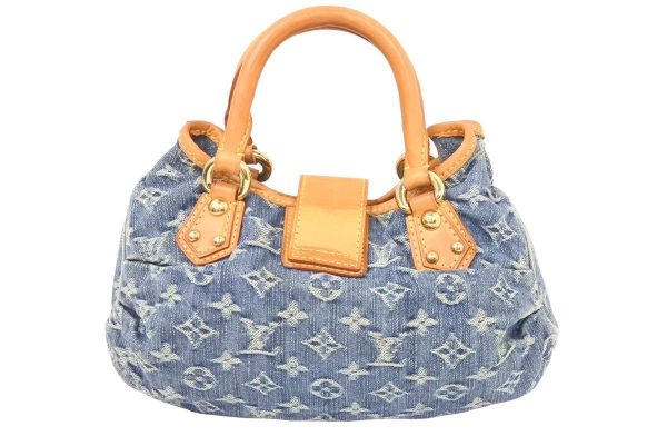 46254 2 Louis Vuitton Monogram Denim Pleaty Mini Handbag