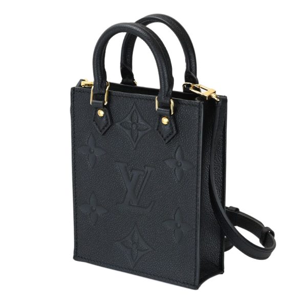 5 Louis Vuitton Petite Sac Plat Monogram Implant Noir Black 2way Handbag