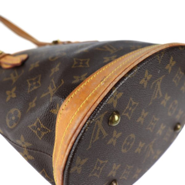 5 Louis Vuitton Bucket PM Monogram Shoulder Bag Canvas Leather Brown