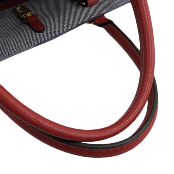 5 Louis Vuitton Monogram Denim On The Go GM 2 Way Bag Blue Red